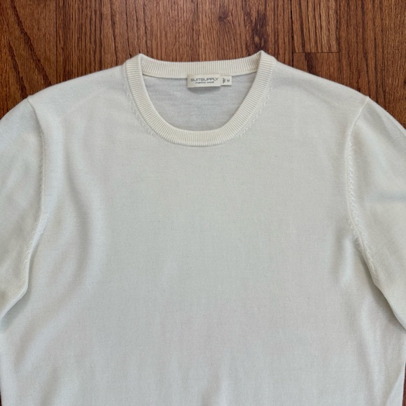 SuitSupply Off White Merino Crewneck Sweater size M - Picture 5 of 16
